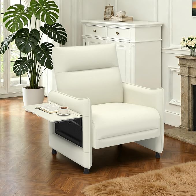 Upholstered Accent Sofa, Modern Faux Leather Chair by Tbillionnext