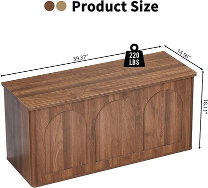 Storage Chest, Farmhouse Wooden Shoe Storage Bench - Image 2