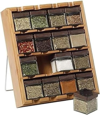 Kamenstein 16 Jar Bamboo 3-in-1 Spice Organizer by Kamenstein