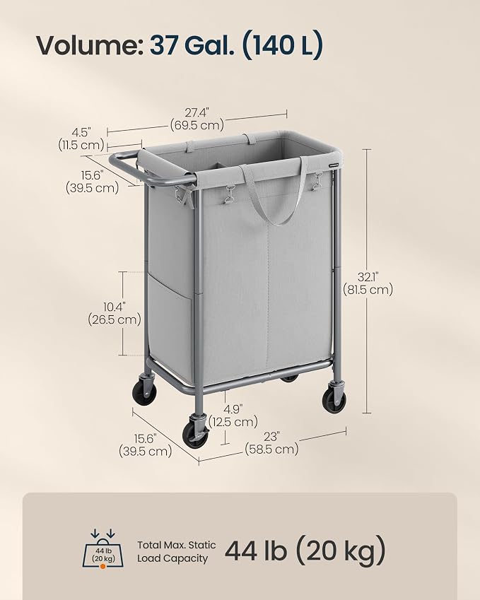 SONGMICS HOME Rolling Laundry Basket - Image 8