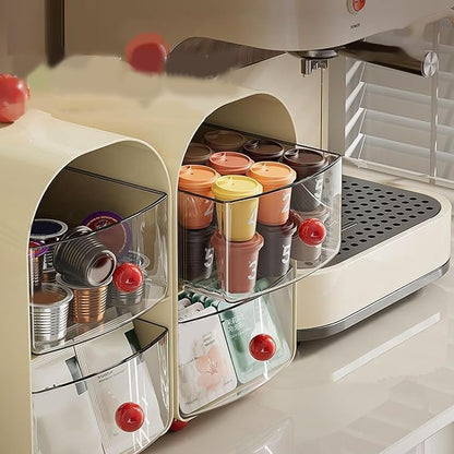 Multi-Compartment Tray for Coffee Pods & Tea Bags Space-Saving Kitchen/Desktop - Image 7
