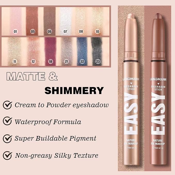 Red Eyeshadow Stick Shimmer Cream Single Eyeshadow Pencil Makeup, High - Image 2