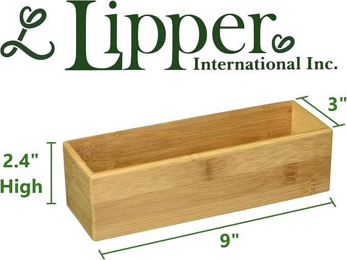 Lipper International 8381 Bamboo Wood Stacking Drawer Organizer Box - Image 2