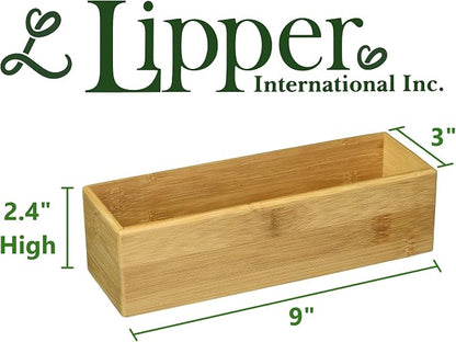 Lipper International 8381 Bamboo Wood Stacking Drawer Organizer Box - Image 2