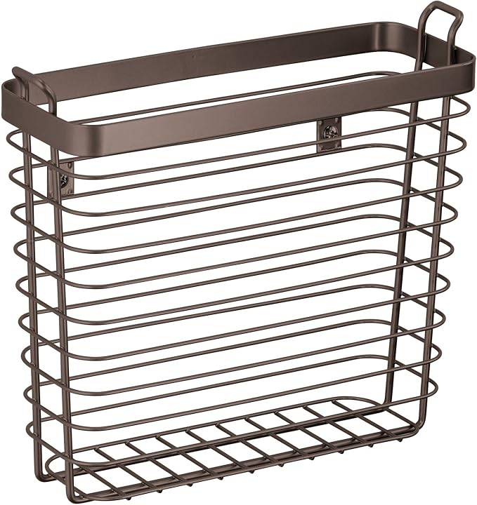 mDesign Metal Wire Farmhouse Wall Mount Magazine Holder, Home Storage Organizer - Image 8