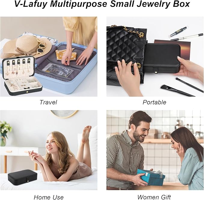 Small Jewelry Box, Travel Jewelry Case Portable Jewelry Boxes - Image 8