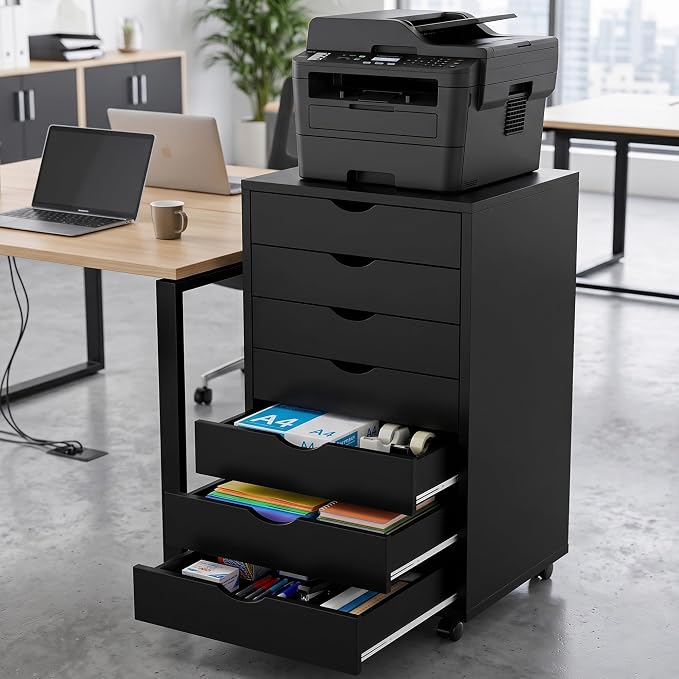 7 Drawer Office Storage Cabinet, Rolling File Cabinet - Image 2