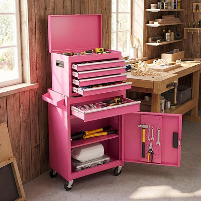 Goplus Rolling Tool Chest, 5-Drawer Tool Box Organizer w/Lockable Wheels & - Image 2