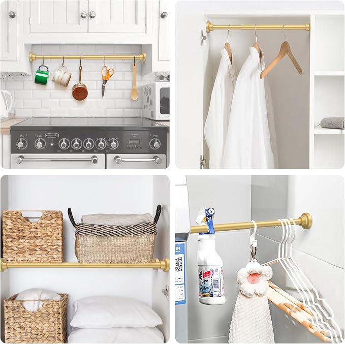 AIZESI Tension Shower Curtain Rod No-Drill Anti-Slip 18-27 in 1" - Image 7