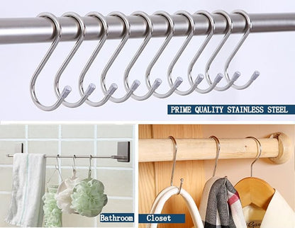 20 Pack 3.4" S Shaped Hooks Stainless Steel Metal Hangers Hanging Hooks - Image 4