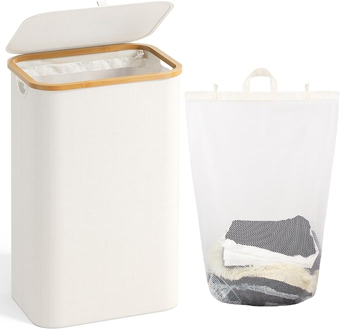Bathola Laundry Hamper with Lid, Laundry Basket with Removable Bag, by Bathola