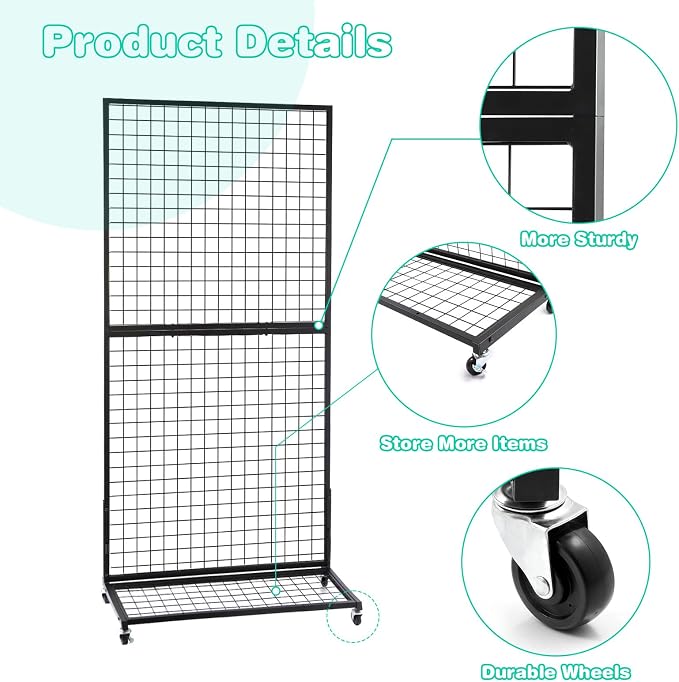 Grid Wall Panels, 2 Packs 3'x 6' Gridwall Display Stand - Image 5