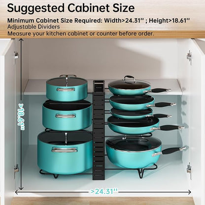 MUDEELA Pots and Pans Organizer Rack under Cabinet 16.61 Height, 8 Tiers - Image 2