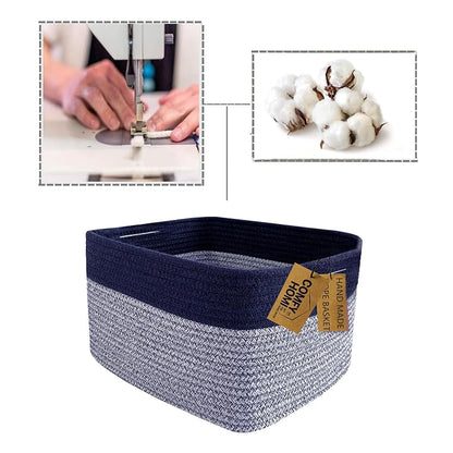 COMFY-HOMI Rectangular Cotton Rope Basket - Image 7