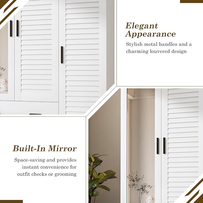 jiteentarou 3 Door Armoire Wardrobe Closet Cabinet - Image 8