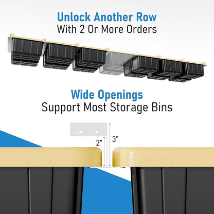 HANDT Overhead Garage Storage Rack, Connectable Heavy Duty Metal Ceiling Rails - Image 5
