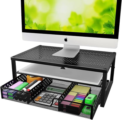 Simple Trending Metal Monitor Stand Riser and Computer Desk Organizer by SimpleTrending