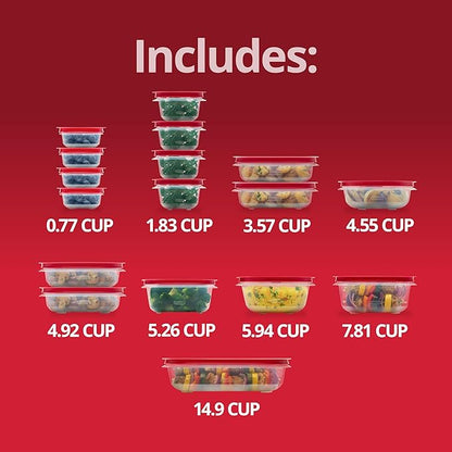 Rubbermaid EasyStore Rectangle, and Round Containers, 34-Piece Set, Food - Image 6