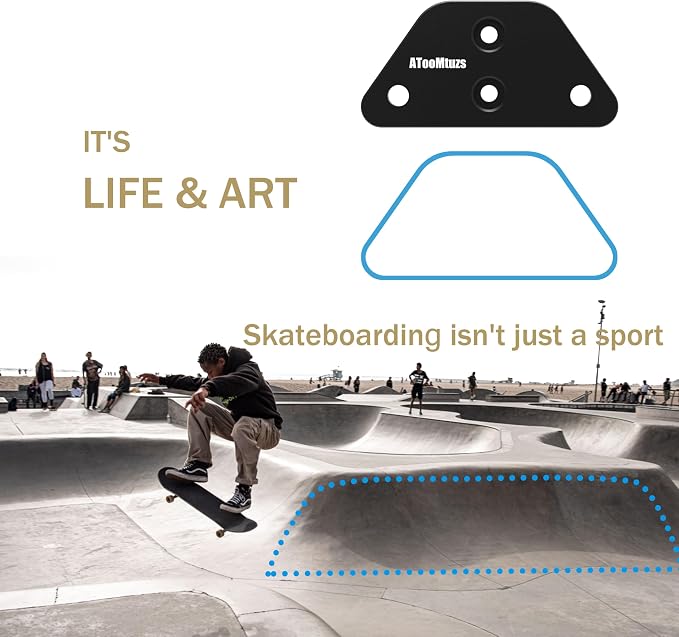Skateboard Wall Mount Display-Aluminum Ramp Shape Skateboard Deck Wall Mount - Image 6