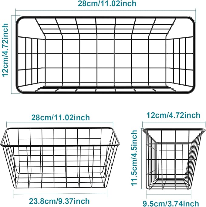 MaraFansie Hanging Kitchen Baskets, 2 Pack Wire Storage Basket Over Cabinet - Image 7