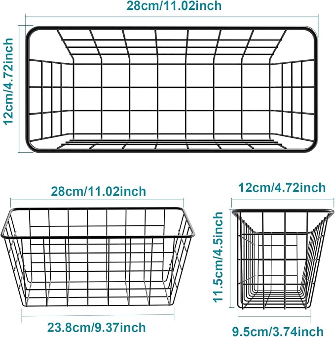 MaraFansie Over the Cabinet Door Organizer Wall Wire Baskets Hanging Kitchen - Image 3
