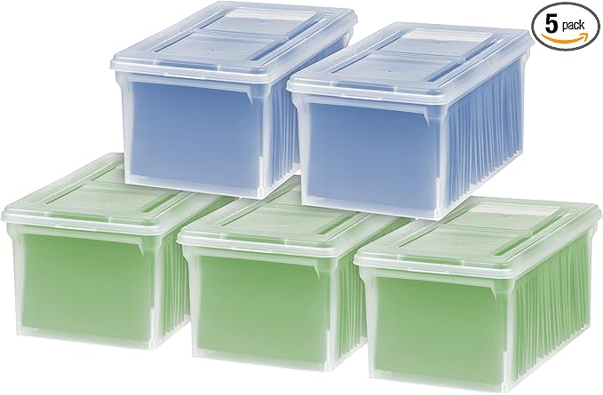 IRIS USA 5-Pack 44 Qt. Letter File Box by IRISUSA