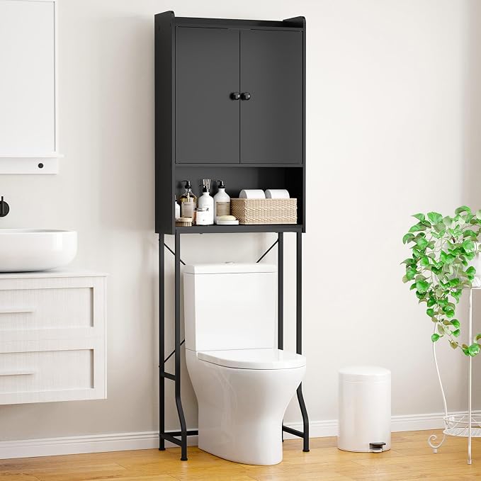 Kitsure 68.1"H Over Toilet Storage Cabinet, Magnetic Door, Adjustable Shelf | by Kitsure