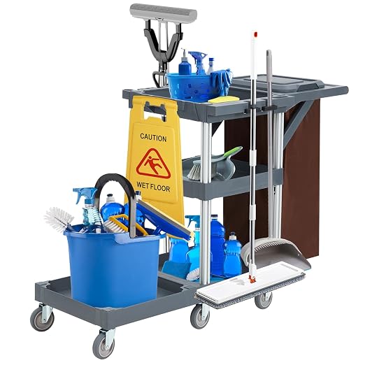 Commercial Janitorial Cleaning Cart on Wheels by Unknown