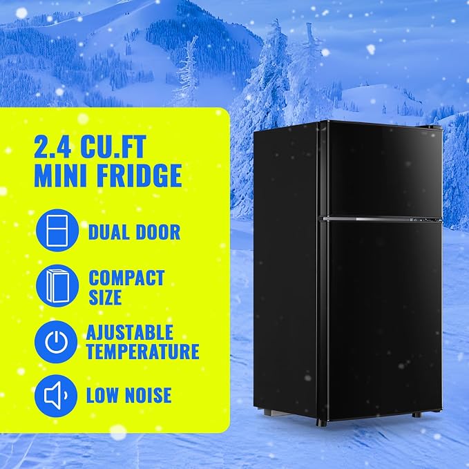 2.4 Cu.ft Mini Fridge Dual Door Small Refrigerator - Image 2