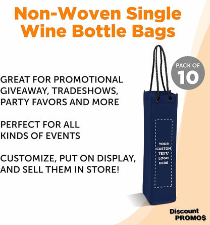 DISCOUNT PROMOS Non-Woven Vineyard Two Bottle Wine Bags - Image 3
