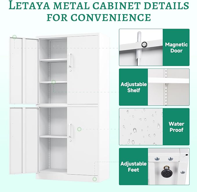 Letaya Metal Storage Cabinet - Image 5