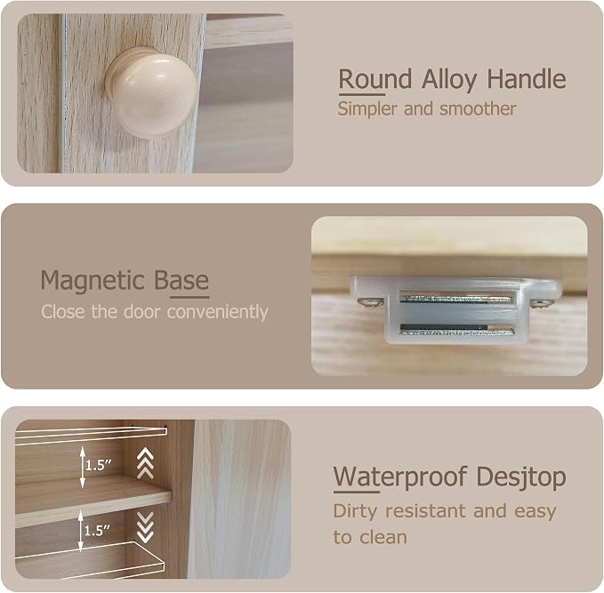 TaoHFE Natural Wooden Color Bathroom Wall Cabinet - Image 6