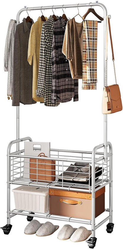 SUOERNUO Laundry Cart with Hanging Rack Rolling Laundry Hamper Sorter with by SUOERNUO