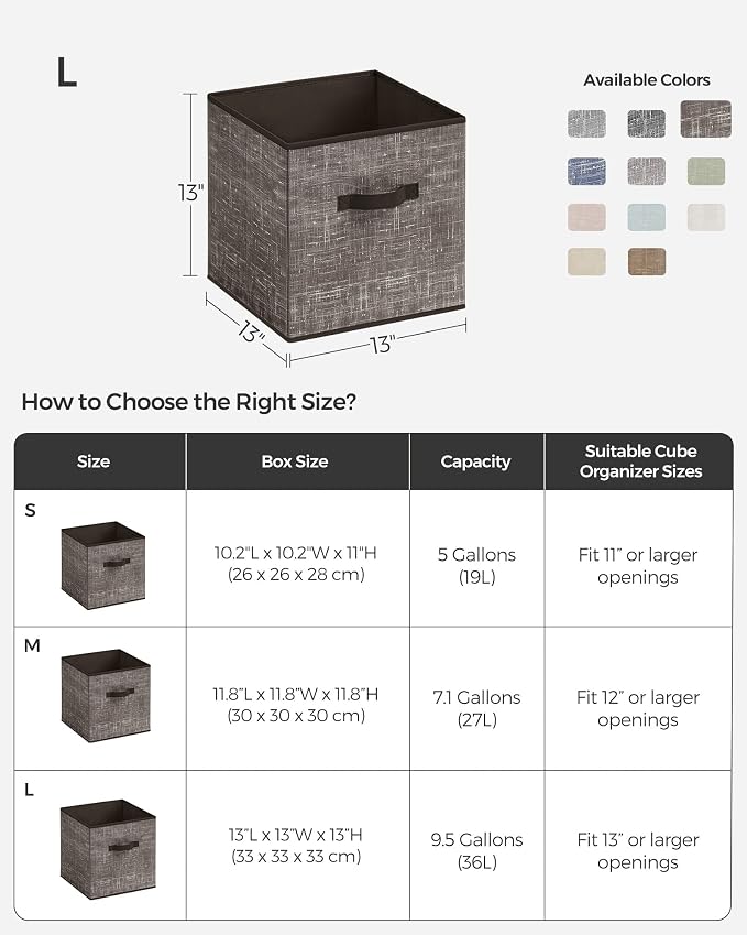 SONGMICS Storage Cubes, 13-Inch Non-Woven Fabric Bins - Image 4