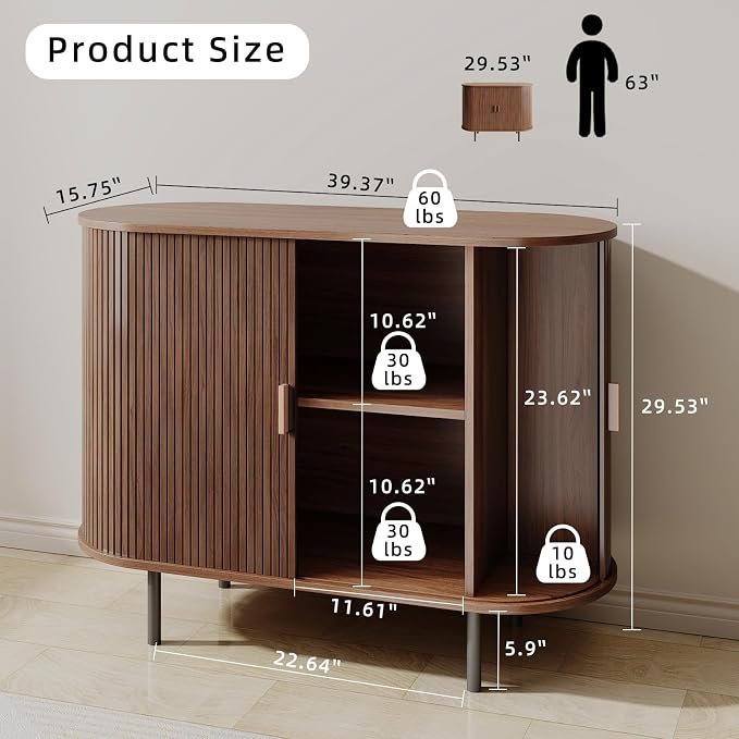 Buffet Sideboard Cabinet with Storage, Modern Accent Coffee Bar Console Table - Image 2
