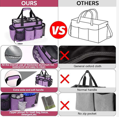 Large Cleaning Caddy Bag Built-in Sturdy Support Board, Cleaning Organizer - Image 3