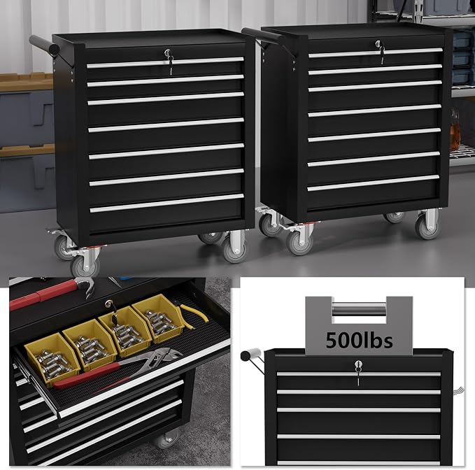 7-Drawer Tool Chest, Rolling Tool Cart - Image 5