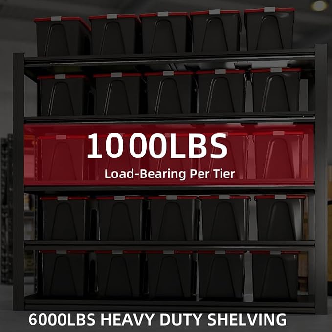 6T 62" W x 24" D x 84" H Garage Shelving Heavy Duty Metal Shelving 6000LBS - Image 4