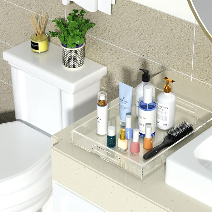 NIUBEE Clear Serving Tray 12x16 Inches -Spill Proof- Acrylic Decorative Tray - Image 7