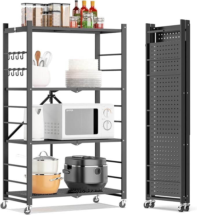Fenbeli Foldable Shelves with Wheels by Fenbeli