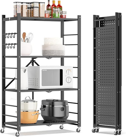 Fenbeli Foldable Shelves with Wheels by Fenbeli
