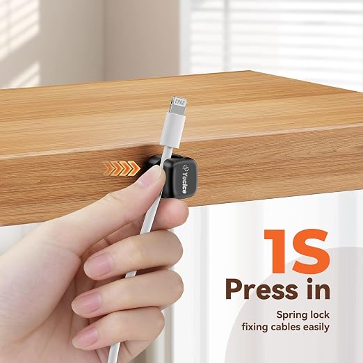 10 Pack Rotatable Cord Organizer, Spring Cable Clips Desk Cable Management Cord - Image 6