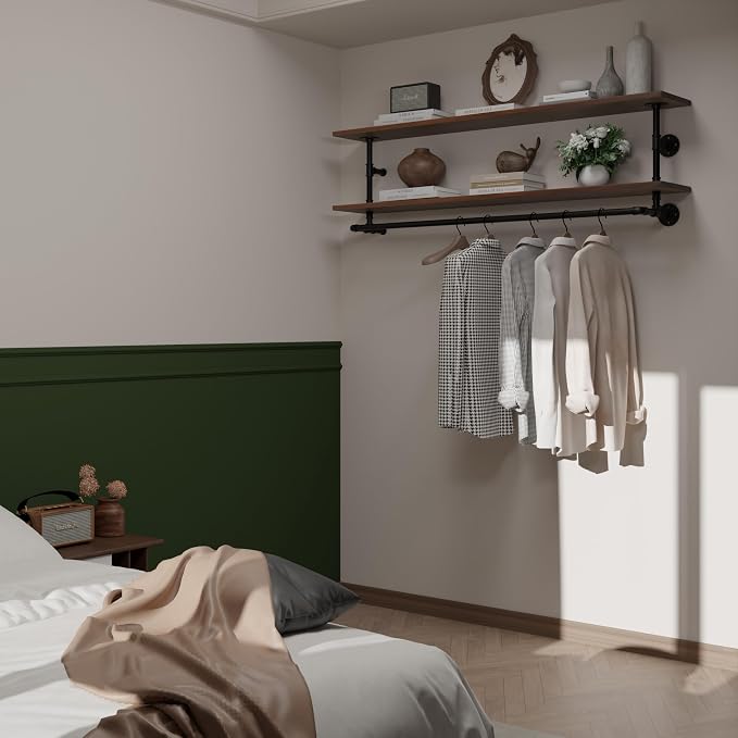 Clothes Rack 60in, Wall Mounted Garment Rack - Image 4