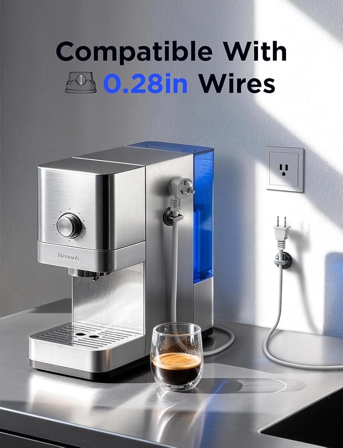 6-Pack Rotatable Cord Holder for Nightstand, LISEN 360°Rotating Magnetic Clips - Image 5