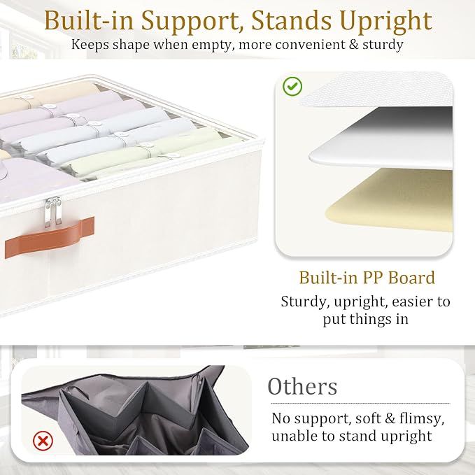 Yawinhe Under Bed Storage Containers, 4 Pack, Bin - Image 6