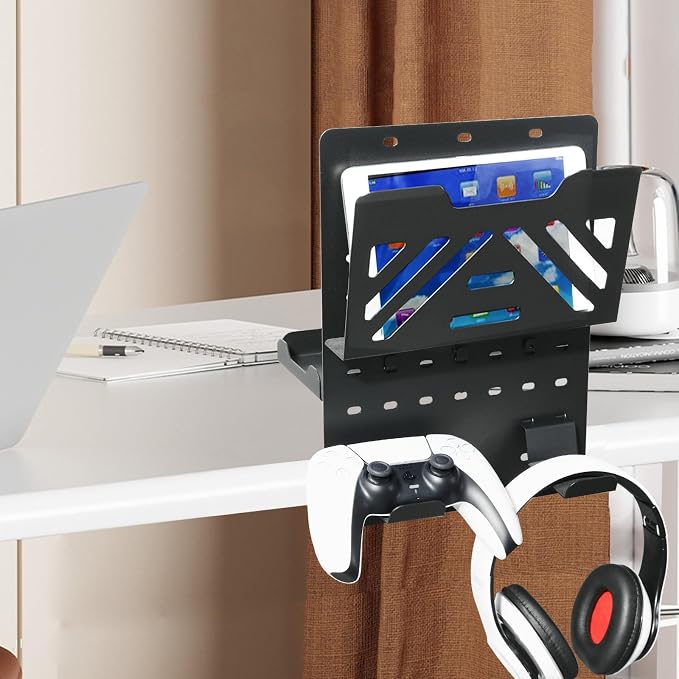 MAXECHO Desk Side Storage Holder, Metal Pegboard, Above or Under Desk Laptop - Image 6