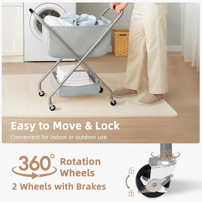 STORAGE MANIAC Collapsible Laundry Cart - Image 5