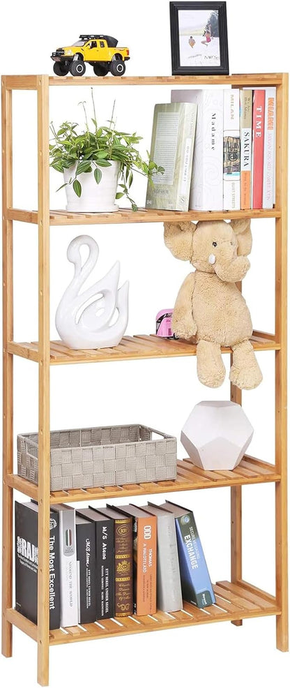 SONGMICS Bamboo Storage Shelf, 5-Tier Shelving Unit, in The Entryway, Living - Image 7
