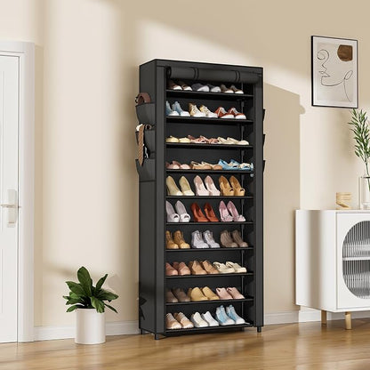 VTRIN Vertical Narrow Shoe Rack Organizer Tall Shoe Rack - Image 2