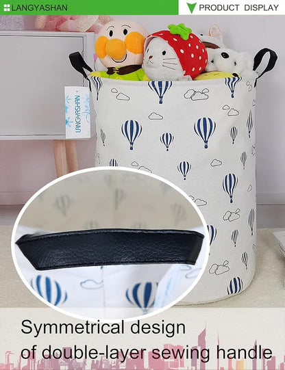 LANGYASHAN Laundry Basket Canvas Fabric Collapsible Organizer Basket - Image 5